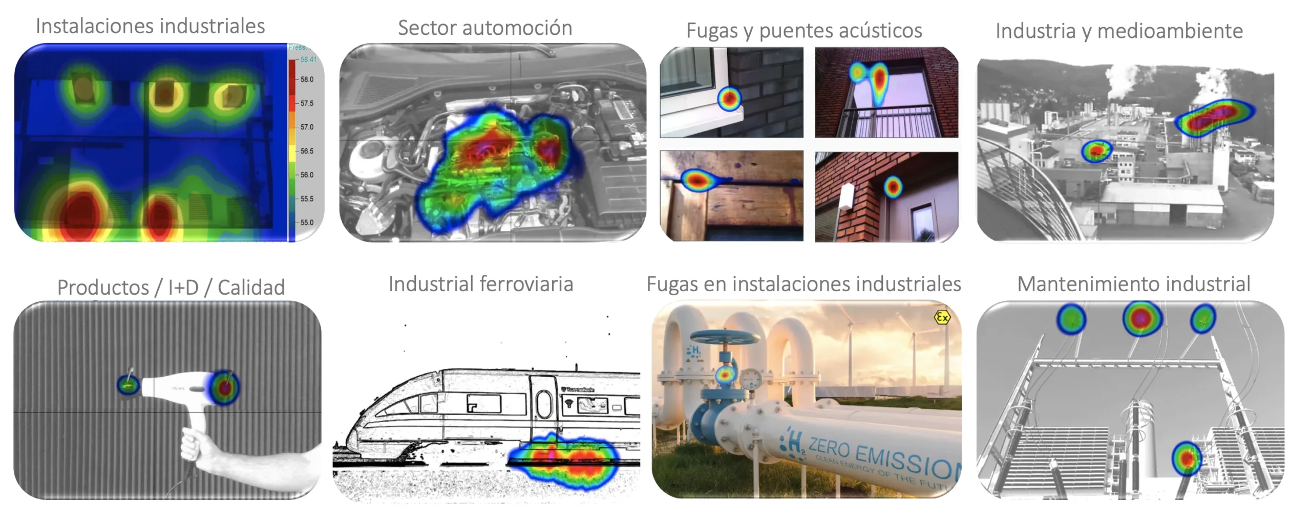 Visualización sonora para mantenimiento predictivo y localización de ruido en instalaciones industriales.